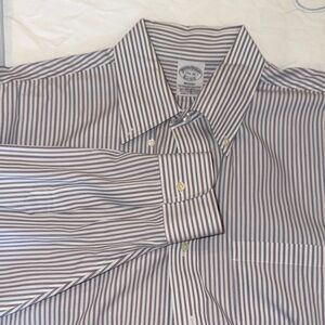 Brooks Brothers Navy and White Striped Dress Shirt